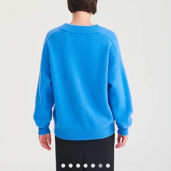 NAADAM Blue V-Neck Sweater - Picture 4 of 9